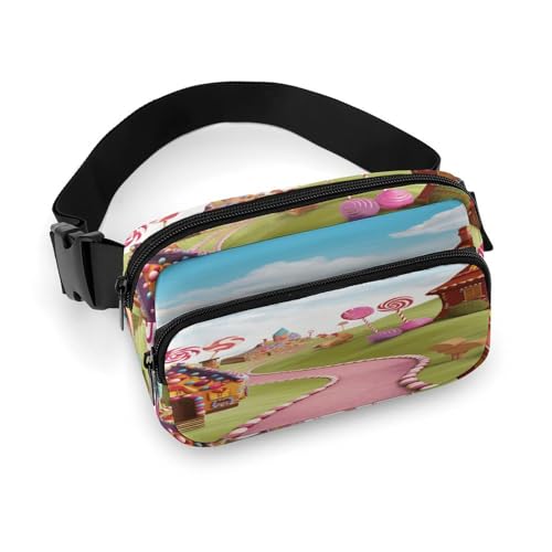 NHYDSPQ Gürteltasche, Motiv: Candy Land Print, modische Hüfttasche, Bauchtasche für Männer und Frauen, Gürteltasche mit verstellbarem Riemen, 20 x 13 cm, Stil, 20 x 13 cm, modern, Stil:, 20x13cm, von NHYDSPQ