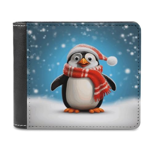 NHYDSPQ Herren-Geldbörsen, Weihnachtsmotiv, lustiger Pinguin-Druck, schmale Geldbörse, trendige Herren-Geldbörse mit mehreren Kartenfächern, Stil, Einheitsgröße, modern, Stil:, Einheitsgröße, Modern von NHYDSPQ