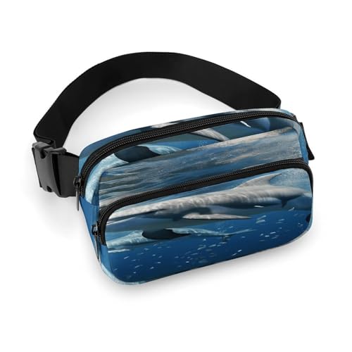 NHYDSPQ Hüfttasche, niedliche Delfin-Druck-Gürteltasche, modische Gürteltasche für Männer und Frauen, Gürteltasche mit verstellbarem Riemen, 20 x 13 cm, Stil, 20 x 13 cm, modern, Stil:, 20x13cm, von NHYDSPQ