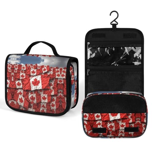 NHYDSPQ Kulturbeutel zum Aufhängen, Motiv: kanadische Flagge, vollständiger Druck, Make-up-Tasche, Mehrzweck-Kosmetiktasche für Damen und Herren, 22,5 x 18,5 cm, Stil, 22,5 x 18,5 cm, Stil:, NHYDSPQ Kulturbeutel zum Aufhängen, Motiv: kanadische Flagge, vollständiger Druck, Make-up-Tasche, Mehrzweck-Kosmetiktasche für Damen und Herren, 22,5 x 18,5 cm, Stil, 22,5 x 18,5 cm, Stil:, von NHYDSPQ