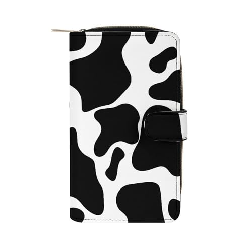 NHYDSPQ Ledergeldbörse, Kuh-Punktmuster, Damen-Geldbörse, Geldklammer, Reißverschluss, 19,7 x 11 x 3,5 cm, Stil:, 19.7x11x3.5cm von NHYDSPQ