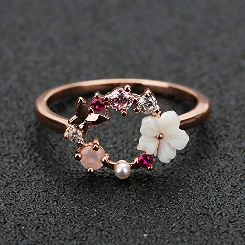 Mode kreative Schmetterlingsblumen Kristallfinger Eheringe für Frauen Rose Zirkon Glamour Ring Schmuck Mädchen Geschenk Bijoux Mode kreative Schmetterlingsblumen Kristallfinger Eheringe für Frauen Rose Zirkon Glamour Ring Schmuck Mädchen Geschenk Bijoux von NHYHEHMR