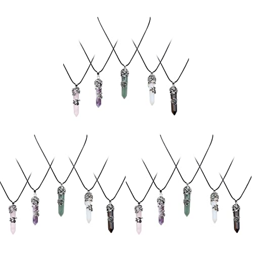 NHYHEHMR 10pcs natürliche Halskette hexagonale Anhänger Edelstein Haftsteinkristallschmuck Pullover Kettenbekleidung Accessoires für Frauen Mädchen NHYHEHMR 10pcs natürliche Halskette hexagonale Anhänger Edelstein Haftsteinkristallschmuck Pullover Kettenbekleidung Accessoires für Frauen Mädchen von NHYHEHMR