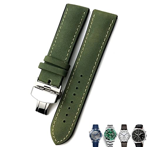 NHYHEHMR 20mm 21mm 22mm Leather Watch Strap Black Brown Watch Bands For For Omega 300 For Hamilton For For IWC For von NHYHEHMR
