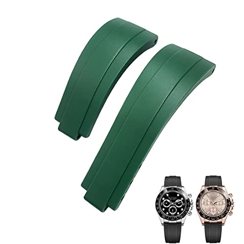 NHYHEHMR 20mm 21mm Rubber Short Buckle Watchband Fit for Daytona Submariner Role OYSTERFLEX Yacht Master Small Wrist Silicone Strap (Color : Preto, Size : 21mm) von NHYHEHMR