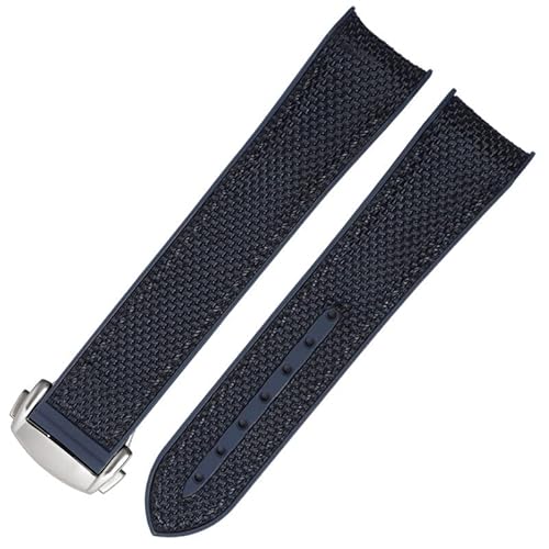 NHYHEHMR 20mm 22mm Rubber Nylon Silicone Watch Band for Omega GMT Planet Ocean Diver 300 Curved End Orange Watch Strap (Color : Violet Fog, Size : 20mm) von NHYHEHMR