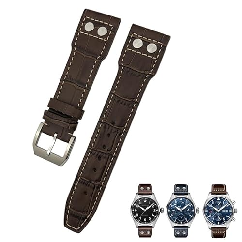 NHYHEHMR 22mm 21mm 20mm Uhrenband Echtes Leder für IWC Big Pilotgurt Pilots Uhren -Band -Bänder Accessoires Männer Werkzeuge von NHYHEHMR