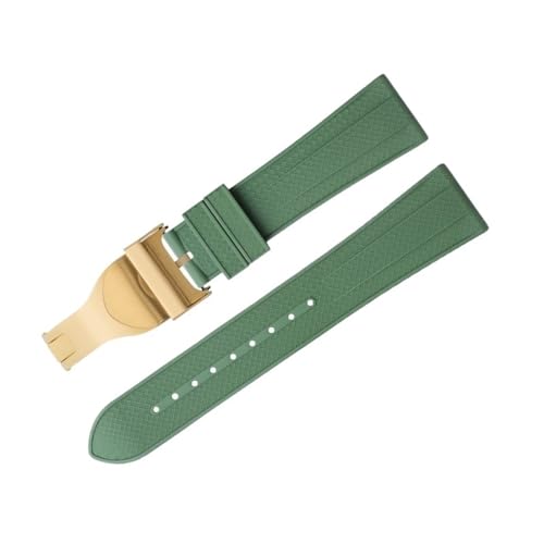 NHYHEHMR 41 mm Pelagos 22 mm flaches Ende weicher Fluororubber Uhrenband Edelstahlfaltschnalle für Tudor M79360 M79363 Black Bay 1958 GMT Riemen ersetzen von NHYHEHMR