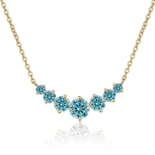 NHYHEHMR Accessoires Einfach 2.8ct Moissanit Halskette für Frauen rund geschnitten d Farbe S Labor Erstellt Diamant -Anhänger Halsketten perfekt für tägliche Verschleißpartys Hochzeit von NHYHEHMR