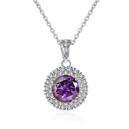 NHYHEHMR Collier en moissanite 1 ct pour femme - Coupe ronde - Couleur D - Collier avec pendentif diamant VVS1 - Collier en argent sterling 925 pour femme avec certificat von NHYHEHMR