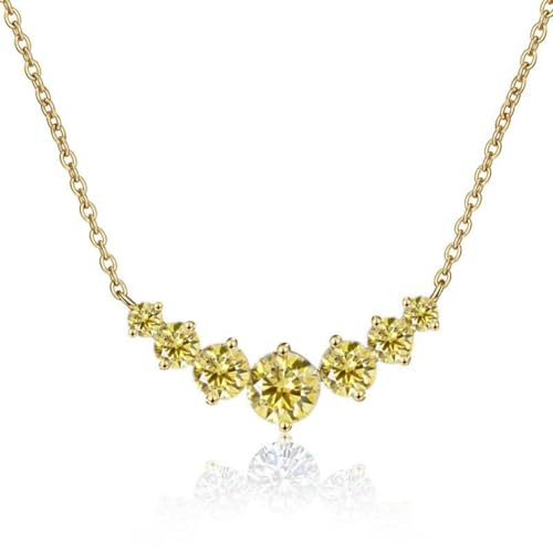 NHYHEHMR Collier simple en moissanite 2,8 carats pour femme - Coupe ronde - Couleur D VVS1 - Argent sterling S925 - Collier avec pendentif en diamant créé en laboratoire - Parfait pour un usage von NHYHEHMR