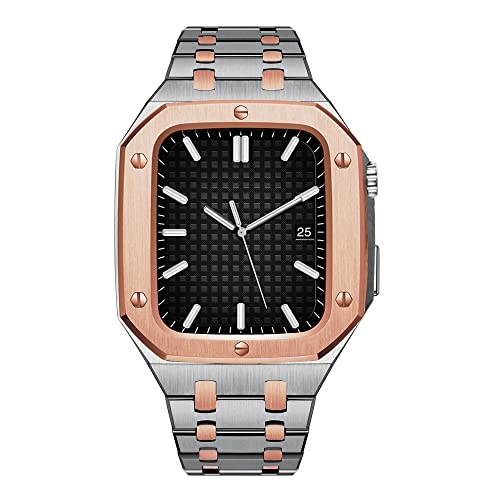 NHYHEHMR Edelstahlband für 8 7 45 mm Männer Business Metalgürtel für iWatch 8 7 45 mm 44 mm für AP -Gurtmodifikation Luxusarmband von NHYHEHMR
