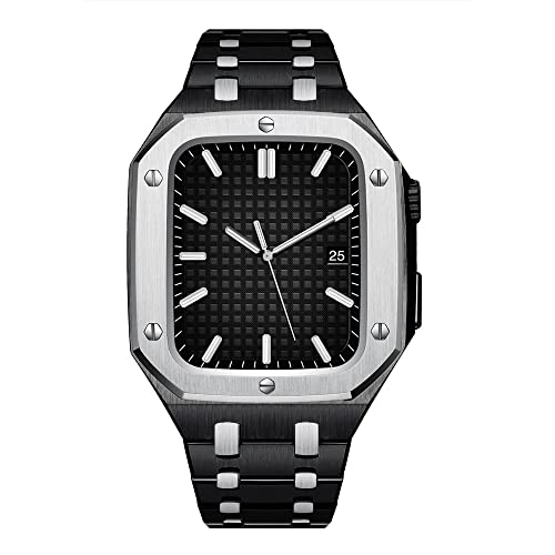 NHYHEHMR Edelstahlband für 8 7 45 mm Männer Business Metalgürtel für iWatch 8 7 45 mm 44 mm für AP -Gurtmodifikation Luxusarmband von NHYHEHMR