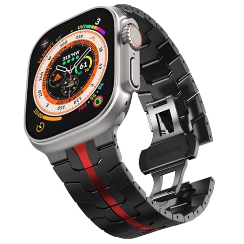 NHYHEHMR Edelstahlband für Ultra 2 Band 49 mm 45 mm 44 mm 42 mm, Metallgurt mit Faltverschluss für Serie 9 8 7 6 5 4 3 2 1 Ultra/Ultra 2 Männer NHYHEHMR Edelstahlband für Ultra 2 Band 49 mm 45 mm 44 mm 42 mm, Metallgurt mit Faltverschluss für Serie 9 8 7 6 5 4 3 2 1 Ultra/Ultra 2 Männer von NHYHEHMR