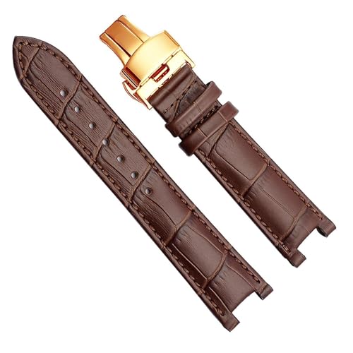 NHYHEHMR Genuine Leather Watchband for GC Notched Men and Women Watch Belt Strap With stainless Steel Butterfly Buckle von NHYHEHMR