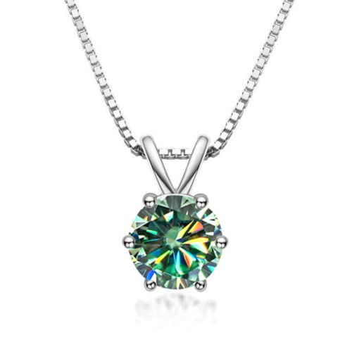 NHYHEHMR Grün/gelb/blau Moissanit Diamant Halsketten 1 CT für Frauen, Diamant Halskette runde Größe VVS1, Halskette mit Sterling 925 Silberanhänger, Geschenkschmuck mit Zertifikat NHYHEHMR Grün/gelb/blau Moissanit Diamant Halsketten 1 CT für Frauen, Diamant Halskette runde Größe VVS1, Halskette mit Sterling 925 Silberanhänger, Geschenkschmuck mit Zertifikat von NHYHEHMR