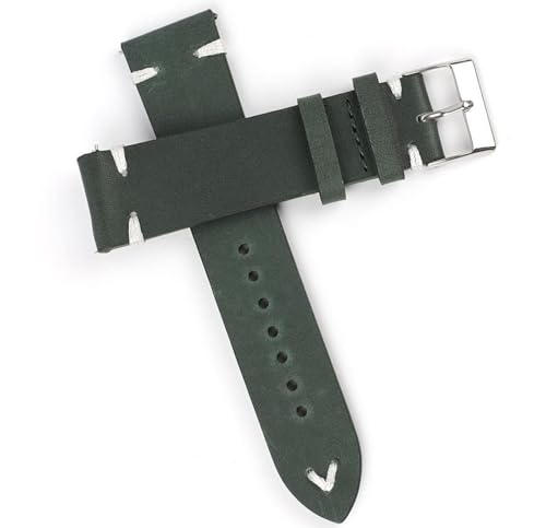 NHYHEHMR Leather Watch strap forMen Wristband Handmade Stitching Watchband Replacement Belts Band von NHYHEHMR