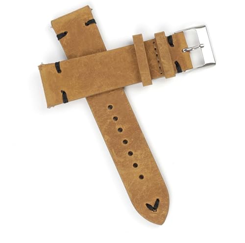 NHYHEHMR Leather Watch strap forMen Wristband Handmade Stitching Watchband Replacement Belts Band von NHYHEHMR