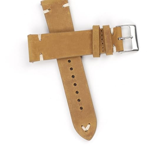 NHYHEHMR Leather Watch strap forMen Wristband Handmade Stitching Watchband Replacement Belts Band von NHYHEHMR