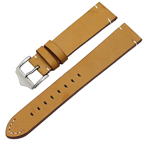 NHYHEHMR Leder Uhrengurt echtes Leder Uhrenbänder Gürtel schwarz dunkelbraune Vintage handgefertigtes Uhrengurt Edelstahlschnalle NHYHEHMR Leder Uhrengurt echtes Leder Uhrenbänder Gürtel schwarz dunkelbraune Vintage handgefertigtes Uhrengurt Edelstahlschnalle von NHYHEHMR