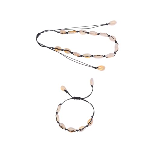 NHYHEHMR Mädchen Accessoires handgefertigtes Armband mit handgemachtem Handstrickarmband Schalen Perlen Armband Beach Armreifen Weiß weiße Halskette von NHYHEHMR