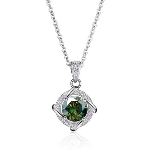 NHYHEHMR Mädchen Schmuckzubehör 1 d Farbe blau rosa grün Moissanit Anhänger Halskette für Frauen Diamant Halskette für Frauen - Valentinstag Geburtstag Halskette von NHYHEHMR
