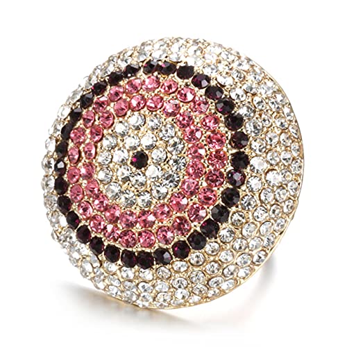 NHYHEHMR Mode bunte Kristall Frauen große Ringe Farb Bankett Ehering Statement Schmuck Kristallgeschenk von NHYHEHMR