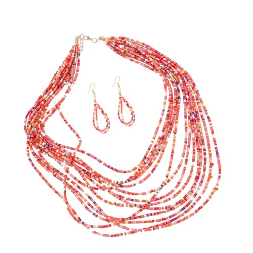 NHYHEHMR Multi -Layered -Halskette und Ohrring im 1Set -Stil für Frauen farbenfrohe Schmuck Kit Mode Reisperlendesign für Hochzeiten und Partys NHYHEHMR Multi -Layered -Halskette und Ohrring im 1Set -Stil für Frauen farbenfrohe Schmuck Kit Mode Reisperlendesign für Hochzeiten und Partys von NHYHEHMR
