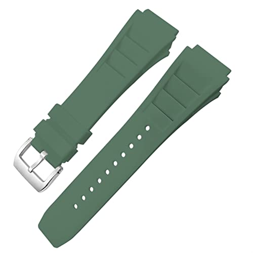 NHYHEHMR Rubber Watchband 20x25mm Fit for Richard Spring Bar Silicone Mille Sport Watch Strap Soft Waterproof Wristband (Color : Blue fold Buckle, Size : 20x25mm) von NHYHEHMR
