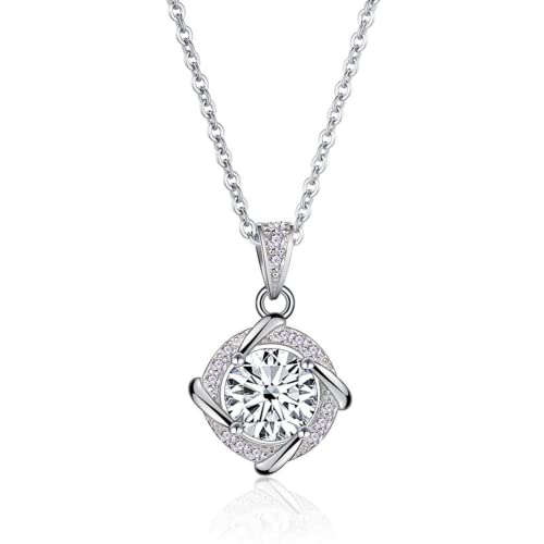 NHYHEHMR Schmuck S 1 D Farbe Blau rosa grüne Moissanit Anhänger Halsketten für Frauen Diamond Halskette für Frauen - Valentinstag Geburtstag von NHYHEHMR