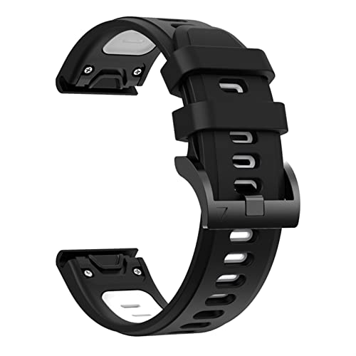 NHYHEHMR Silicone Watch Band for Fenix 7 7X 7S 6 6Pro 5 5Plus Forerunner 935 945 Instinct S60 Strap Bracelet 22mm Quick Release Wristband (Color : Black Red, Size : 22mm Fenix 5 5Plus) von NHYHEHMR