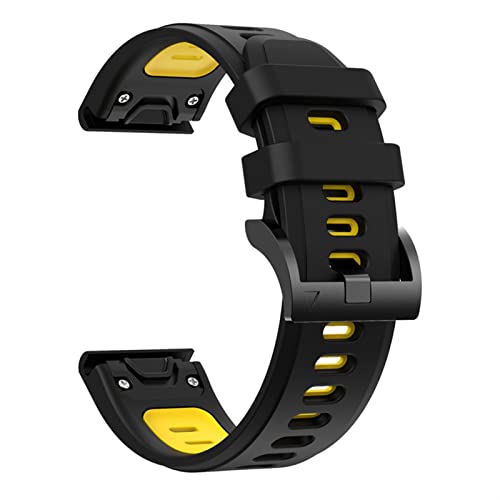 NHYHEHMR Silicone Watch Band for Fenix 7 7X 7S 6 6Pro 5 5Plus Forerunner 935 945 Instinct S60 Strap Bracelet 22mm Quick Release Wristband (Color : Black Red, Size : 22mm Fenix 5 5Plus) von NHYHEHMR