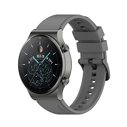 NHYHEHMR Smart Watch Offizielle Silikongurte für Uhren GT2 GT 2 Pro 46mm GT 2E 3 3 Pro Watchbands Armband (Farbe: Grau, Größe: MagicWatch2 46mm) von NHYHEHMR