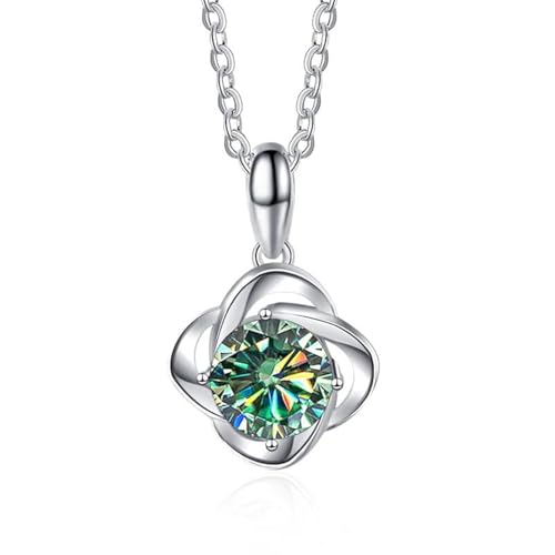 NHYHEHMR Sterling 925 Silber Halskette mit Moissanit Diamant 1 CT mit VVS1 Farbe - Anhänger Diamant gelb/blau/rosa - Geschenk für Mutter und Mädchen mit Zertifikat NHYHEHMR Sterling 925 Silber Halskette mit Moissanit Diamant 1 CT mit VVS1 Farbe - Anhänger Diamant gelb/blau/rosa - Geschenk für Mutter und Mädchen mit Zertifikat von NHYHEHMR