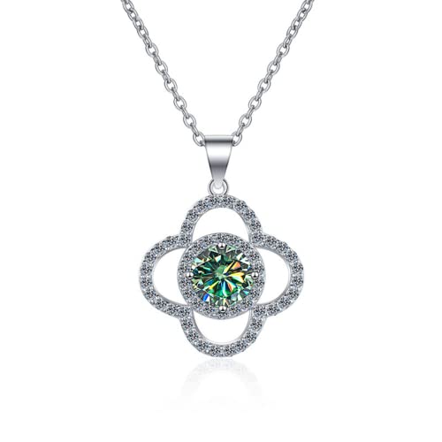 NHYHEHMR Sterling Sterling Sterling Sterling Silber Halskette mit 1 Karat Moissanit Anhänger für Frauen Grün/Blau/Gelb Geschenk für Mutter und Tochter mit Zertifikat NHYHEHMR Sterling Sterling Sterling Sterling Silber Halskette mit 1 Karat Moissanit Anhänger für Frauen Grün/Blau/Gelb Geschenk für Mutter und Tochter mit Zertifikat von NHYHEHMR