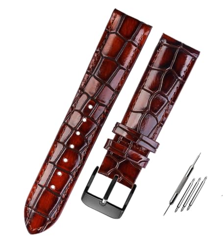 NHYHEHMR Textur Kalbsleder Leder Uhrengurt für Männer Frauen Watch Band mit soliden Schnalle von NHYHEHMR