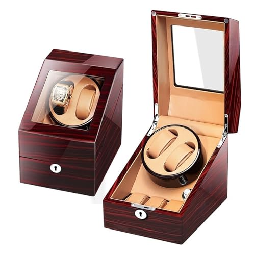 NHYHEHMR Winder Winder for Watches Automatic Winder Box with 2 Winder Positions 3 Storage Spaces Wood Shell with Piano Paint and Ultra-Quiet Motors(C) Atmosphere Winder von NHYHEHMR