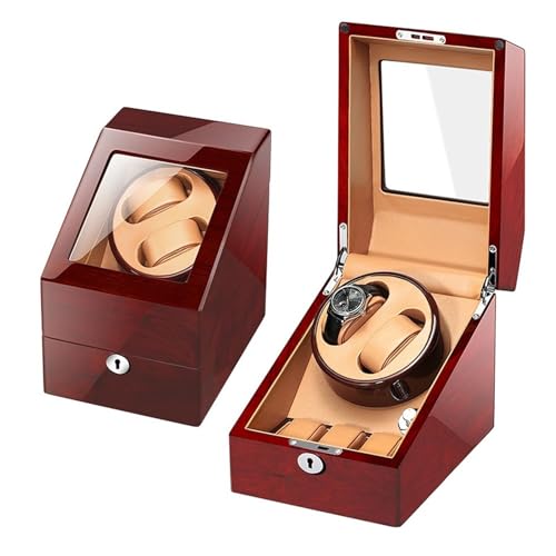 NHYHEHMR Winder Winder for Watches Automatic Winder Box with 2 Winder Positions 3 Storage Spaces Wood Shell with Piano Paint and Ultra-Quiet Motors(C) Atmosphere Winder von NHYHEHMR