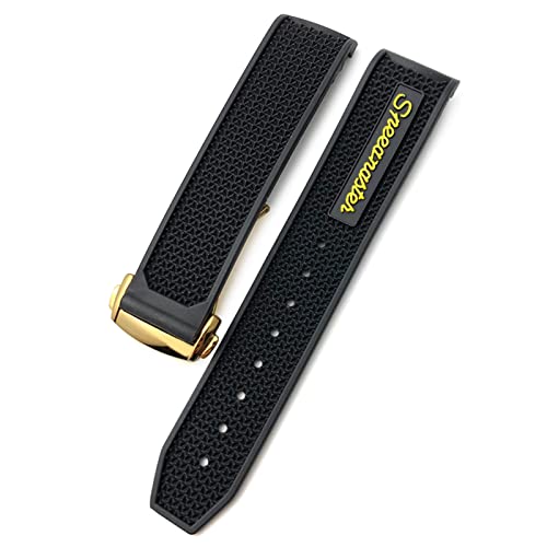NHYHEHMR for Omega Watch Strap Stainless Steel Deployment Buckle 20mm 21mm 22mm Rubber Silicone Watchband (Color : Black red Silver, Size : 20mm) von NHYHEHMR