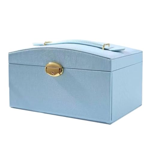 Tragbare Schmuckschachtel Schmuckkasten Aufbewahrungsbox Mehrschichtiger Schmuckschachtel Europäische Ohrringe Halskette Ring Juwelierausstellungsschachtel Frauen Mädchen Schmuckschachtel (lila) von NHYHEHMR
