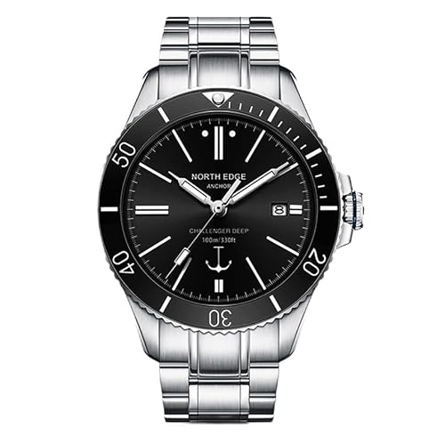 NIADI Modische klassische automatische Herrenuhren, blau, grün, schwarz, Stahl, Taucherarmbanduhr, V 2 von NIADI