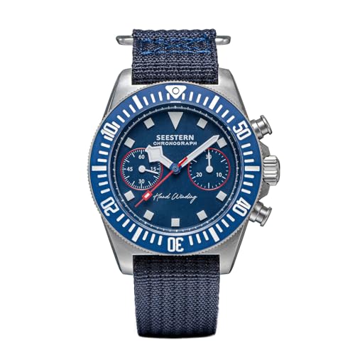 NIADI Seestern Mechanische Herren-Armbanduhr mit Handaufzug, Motiv: Möwe, ST19-Uhrwerk, Handaufzug, V 1, Modern von NIADI