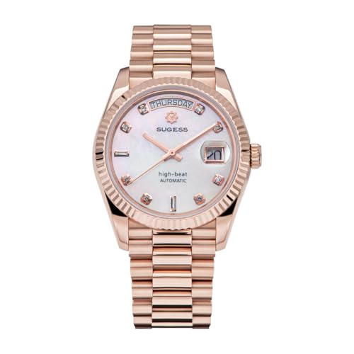 NIADI Sugess 36 mm Tag Datum Automatik Retro Mechanische Armbanduhren Saphirglas Rosegold SL3034 Move't Herrenuhr, V 1 von NIADI