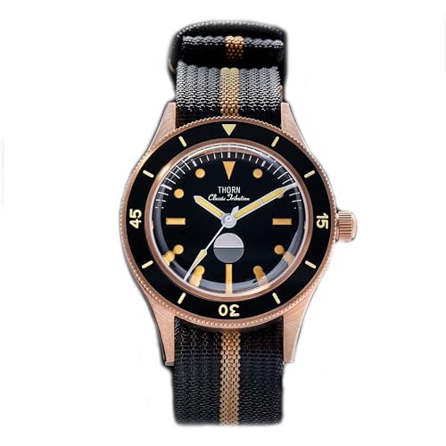 Retro Solid CUSN8 Zinnbronze Taucheruhr NH35A automatische mechanische klassische lässige Armbanduhren, V 1, Retro von NIADI