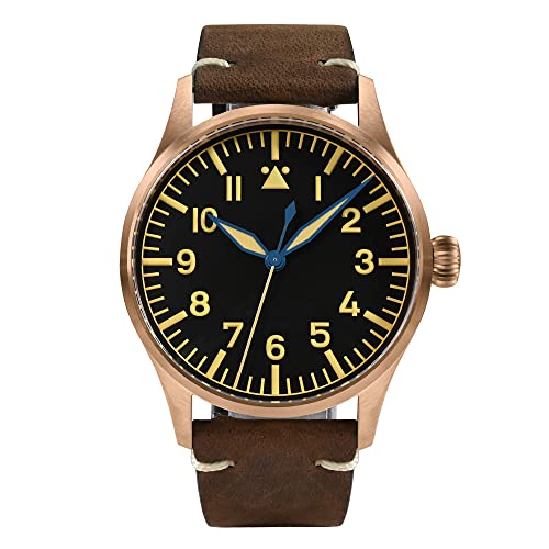 San Martin 41 mm SN0117Q Cusn8 Bronze Pilot Herrenuhr Saphirglas NH35 Automatische Möwe St3621 Mechanische Armbanduhr, Version 2, Mechanisch von NIADI