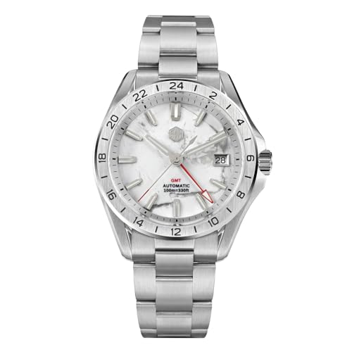 San Martin Aventurin Edelstein Zifferblatt Luxus Herren GMT Uhr NH34 Automatische Mechanische Saphir Wasserdichte Uhren, V 1, Modern von NIADI