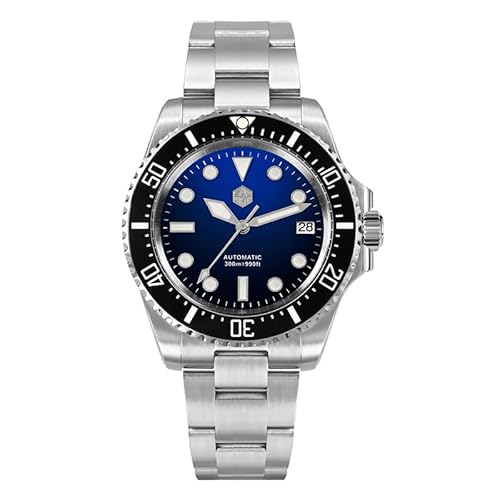 San Martin Classic Gradient Blue SN0111 Herren Taucheruhr NH35 Luxus Automatik Saphir Mechanische Armbanduhr, V 1, Classic von NIADI