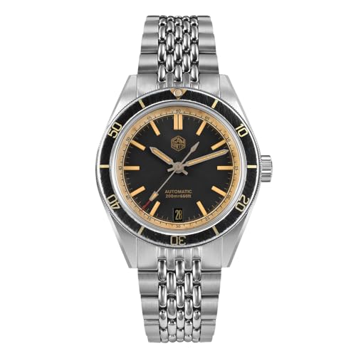 San Martin SN0116 Vintage Distressed Effect Herren Taucheruhren NH35 Automatische mechanische Uhr Wasserdicht Uhr, V 2 von NIADI