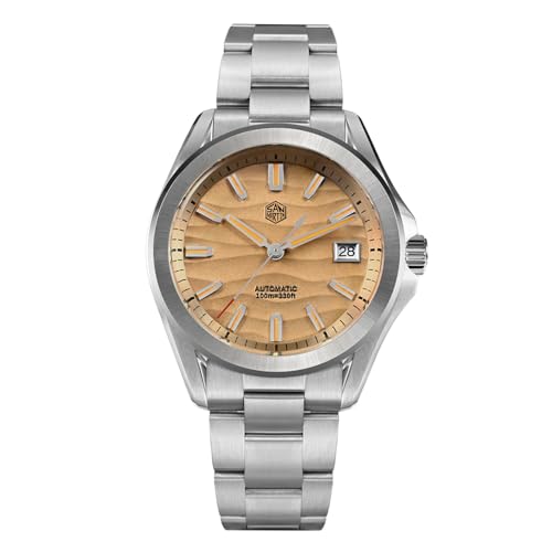 San Martin SN0129 Modische Herren-Armbanduhr Orange NH35 automatische mechanische Business-wasserdichte Uhren, V 3 von NIADI