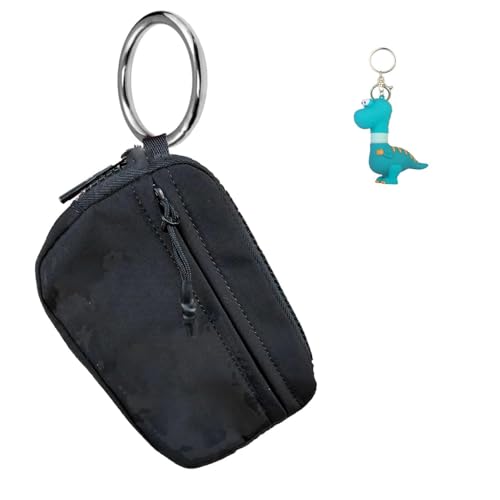 NIANE The Iris' Wallet, The Iris Pouch Wristlet, with Keychain Women's Waterproof Wristlet Bag Zip Card Case, Zip Card Case with ID Window, Schwarz , Einheitsgröße von NIANE